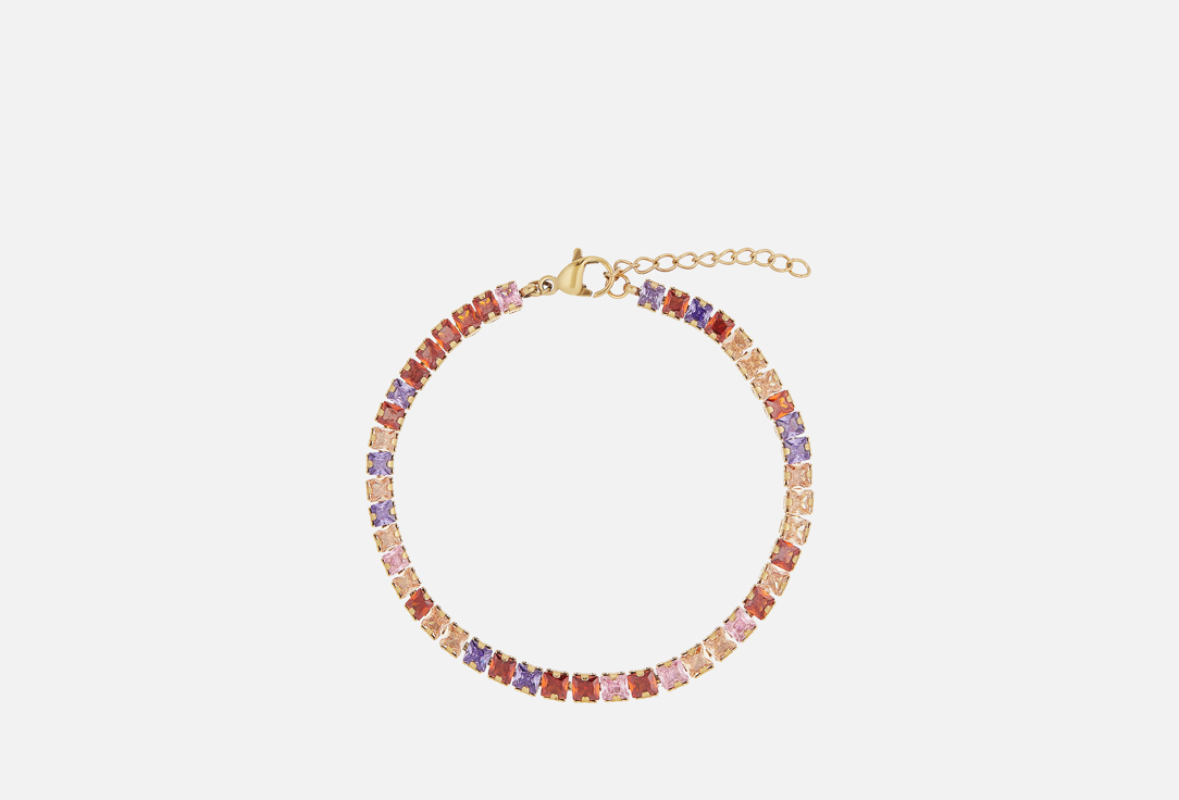 Изображение товара Браслет Nouvelle Mode теннисный с разноцветными фианитами регулируемый для женщин