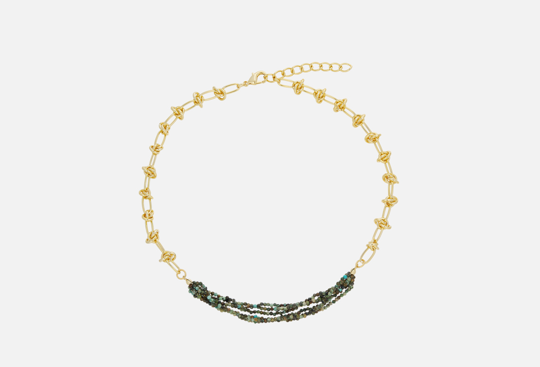 

Колье NOUVELLE MODE, Золотистое с африканской яшмой 1 шт