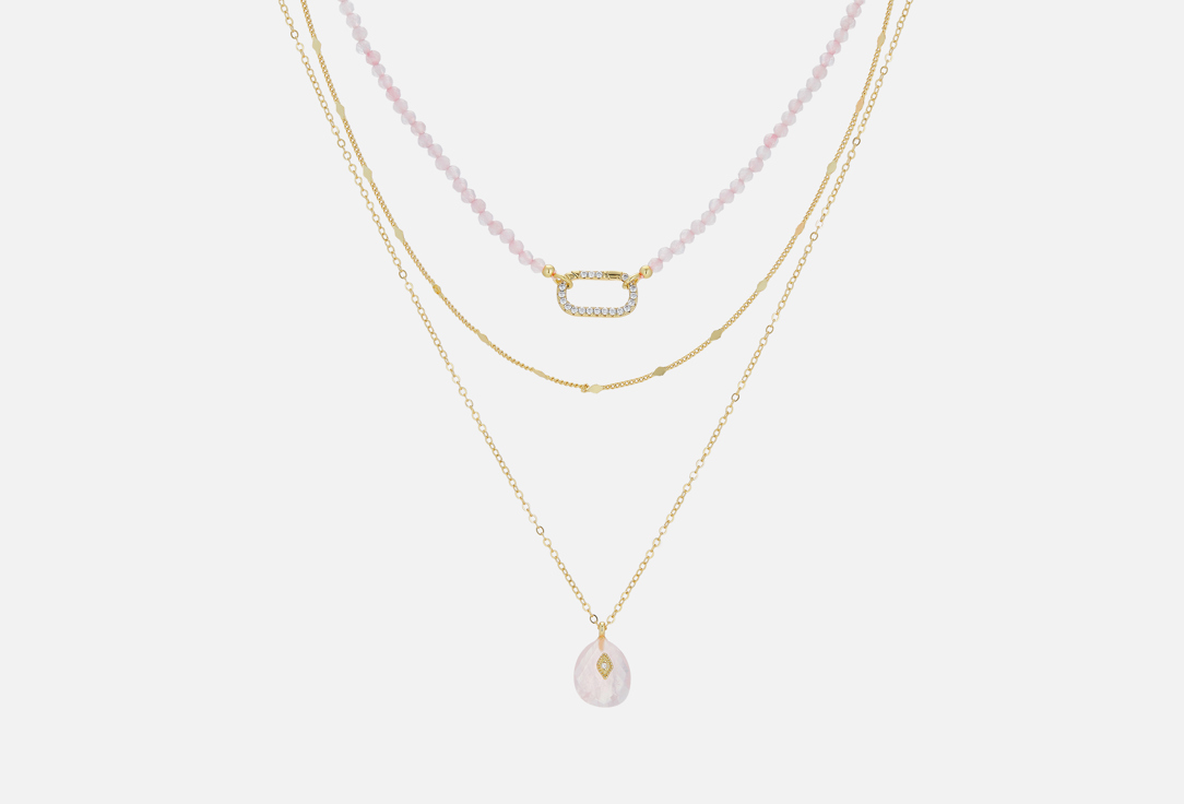 

Колье NOUVELLE MODE, С кварцем и фианитами 1 шт