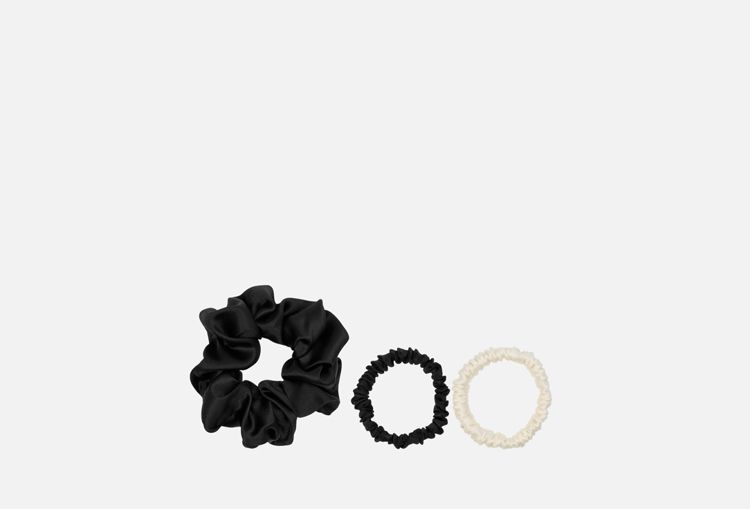 Изображение товара Набор шелковых резинок для волос k∙k чёрный, молочный
