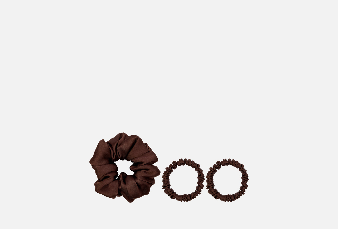 Изображение товара Набор шелковых резинок для волос k∙k шоколад