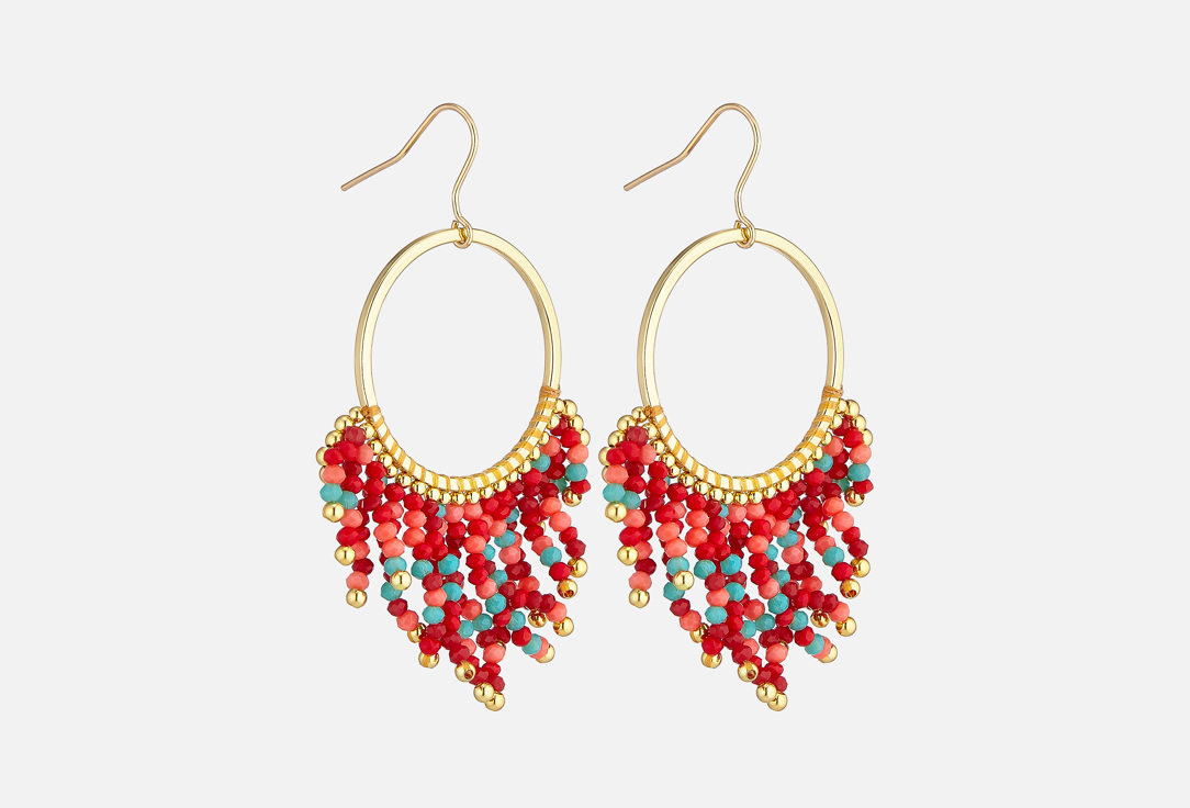 Изображение товара Серьги Nouvelle Mode кольца конго с подвесками с бисером