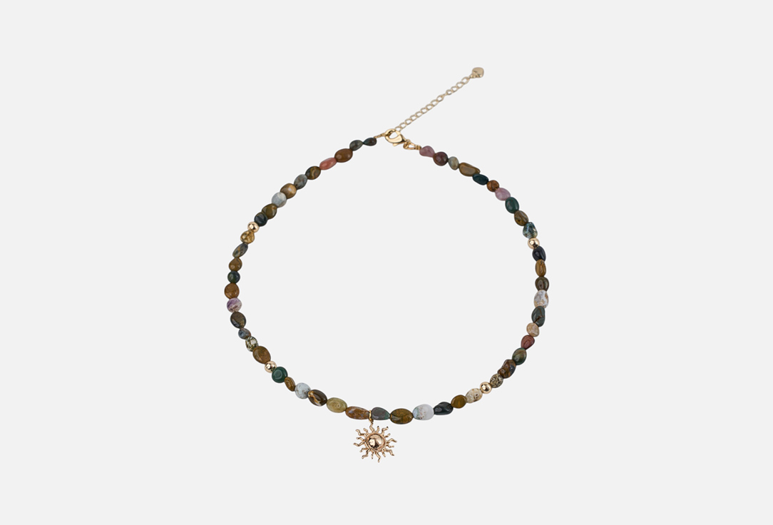 Изображение товара Колье 19.stone солнце Индии из агата с позолотой ручной работы