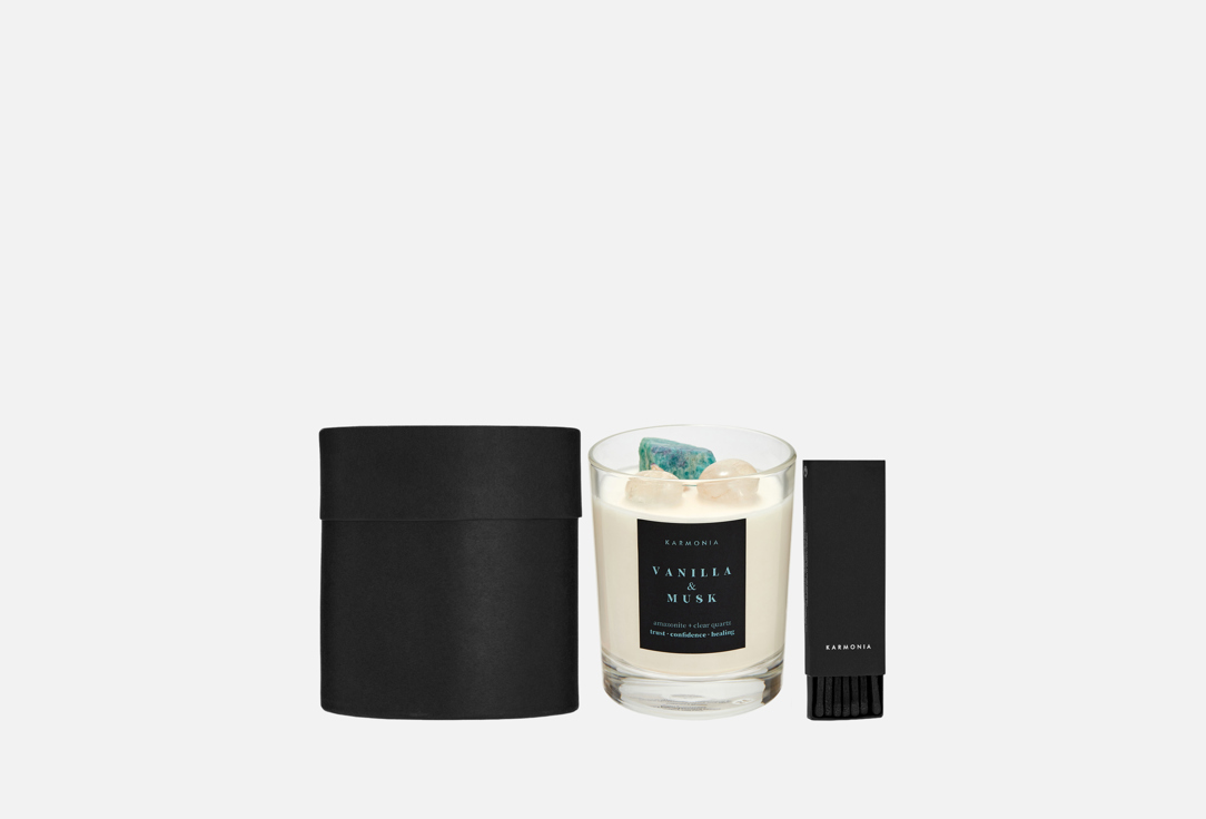 

Набор: свеча ароматическая и спички KARMONIA, Vanilla & Musk 190 мл
