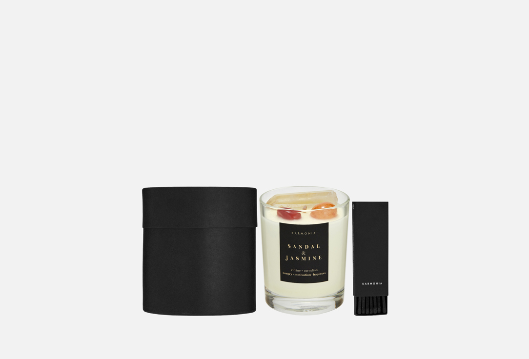 

Набор: свеча ароматическая и спички KARMONIA, Sandal & Jasmine 190 мл