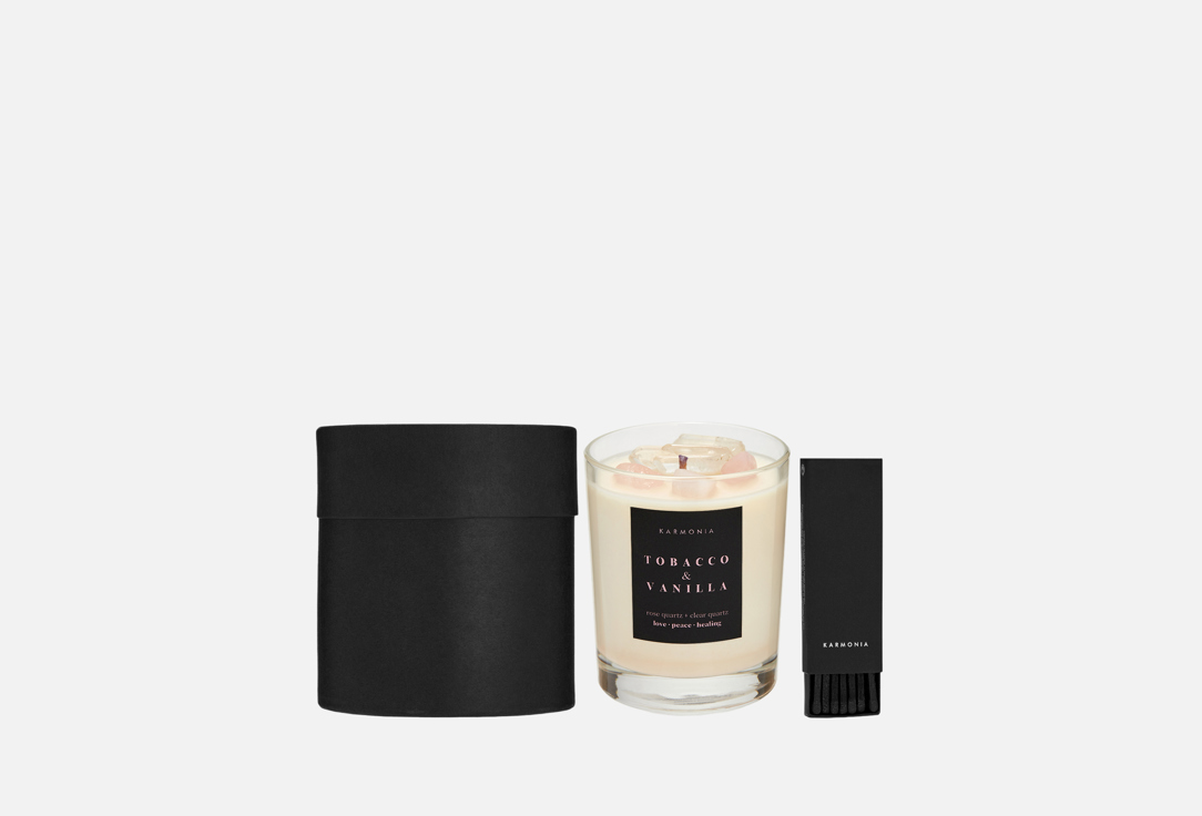 

Набор: свеча ароматическая и спички KARMONIA, Tobacco & Vanilla 190 мл