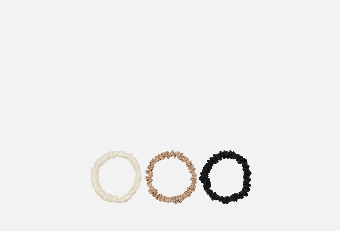 Изображение товара Набор шелковых резинок для волос k∙k чёрный, молочный, ваниль