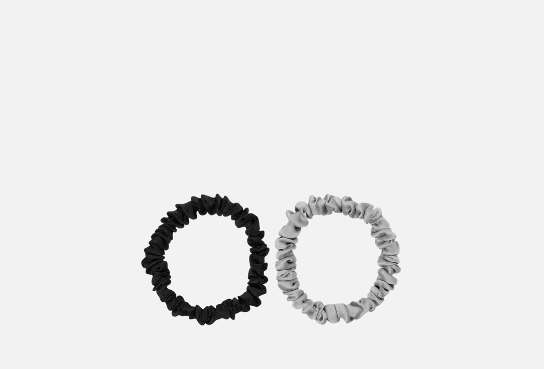 Изображение товара Набор шелковых резинок для волос k•k черный и серебро для женщин