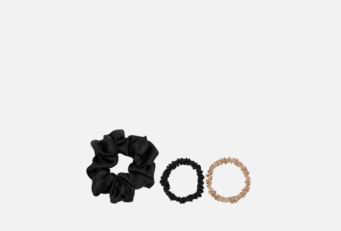 Изображение товара Набор шелковых резинок для волос k∙k чёрный, ваниль