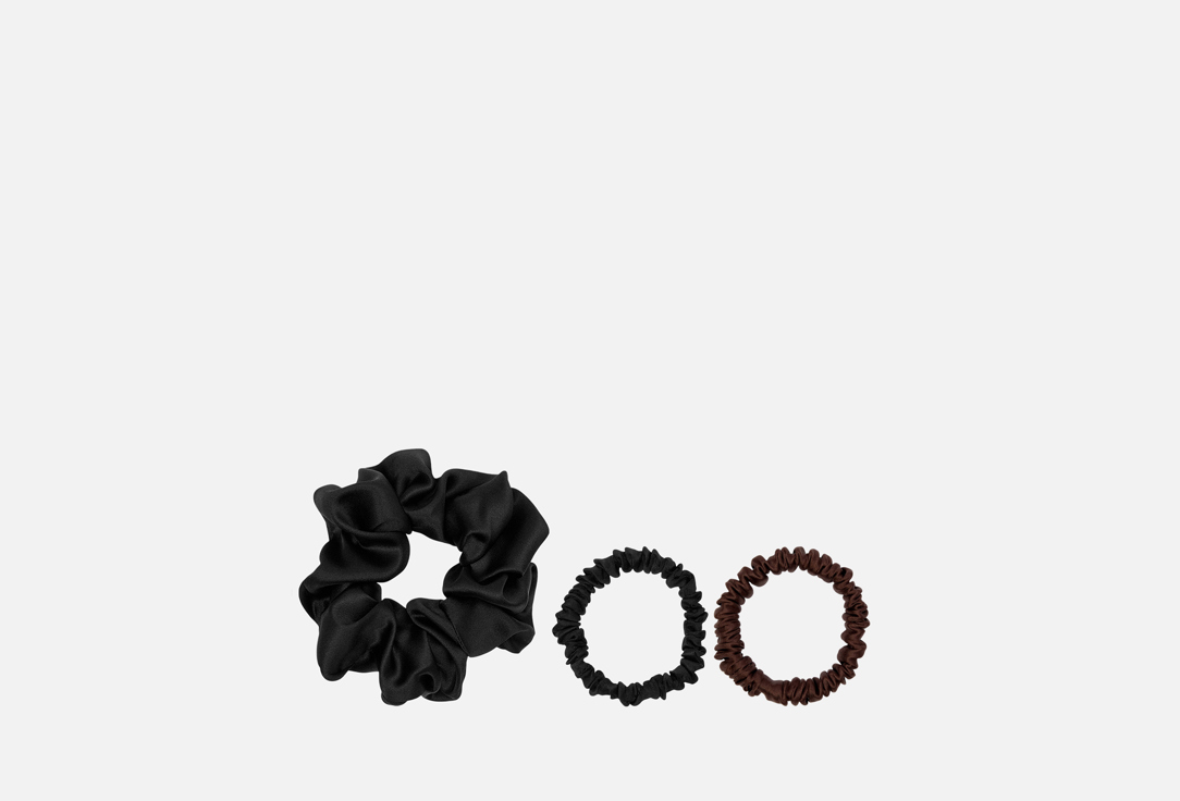 Изображение товара Набор шелковых резинок для волос k∙k черный и шоколад для женщин