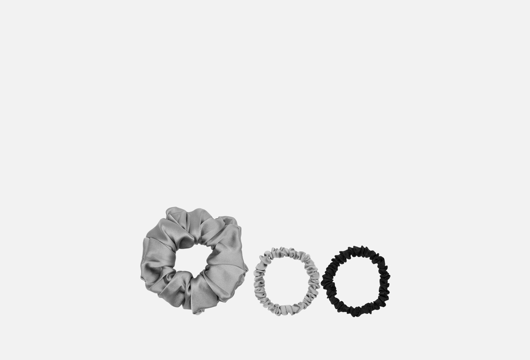 

Набор шелковых резинок для волос K∙K, Серебро, чёрный 3 шт