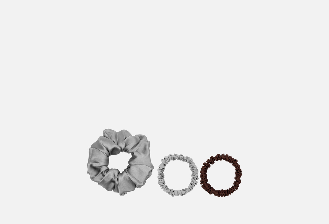 

Набор шелковых резинок для волос K∙K, Серебро, шоколад 3 шт