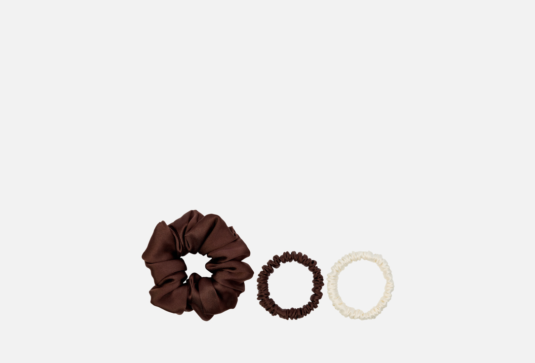 Изображение товара Шелковые резинки для волос k∙k шоколад молочный натуральные материалы стильные