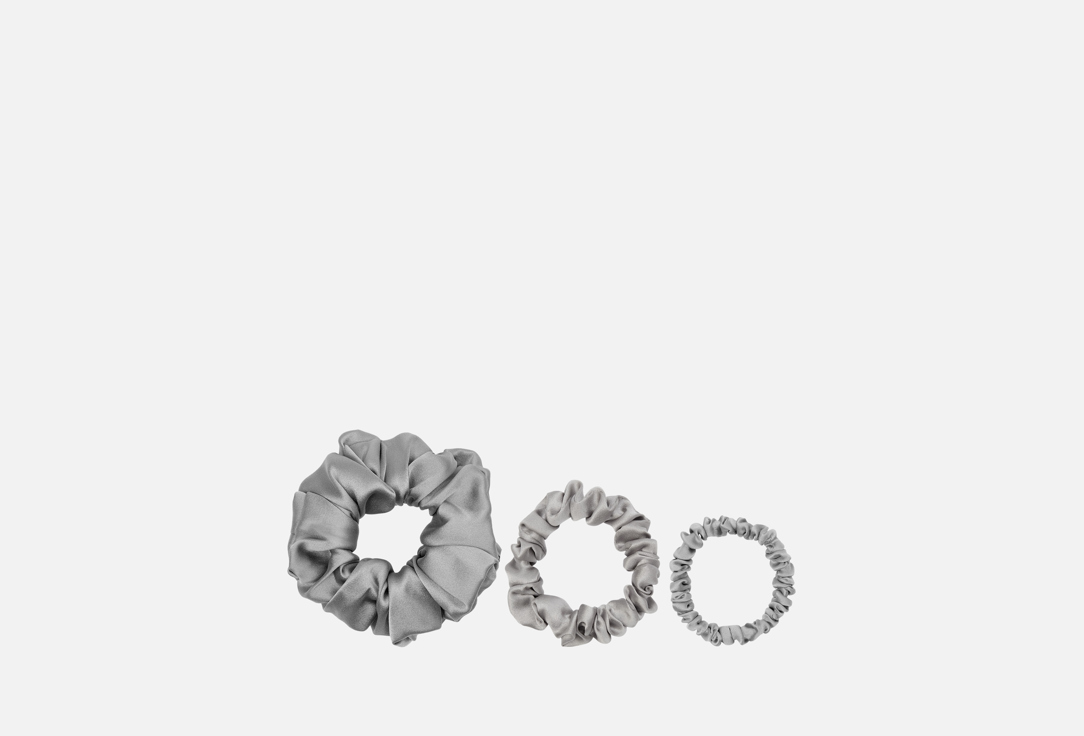 Изображение товара Набор шелковых резинок для волос k∙k серебро