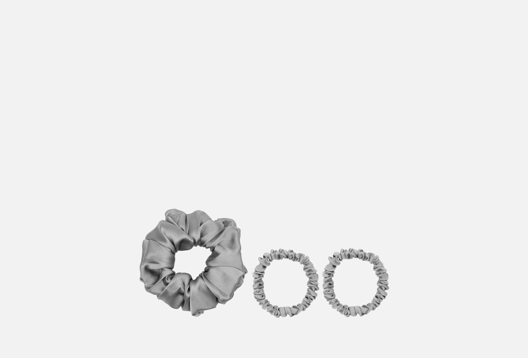 

Набор шелковых резинок для волос K∙K, Серебро 3 шт