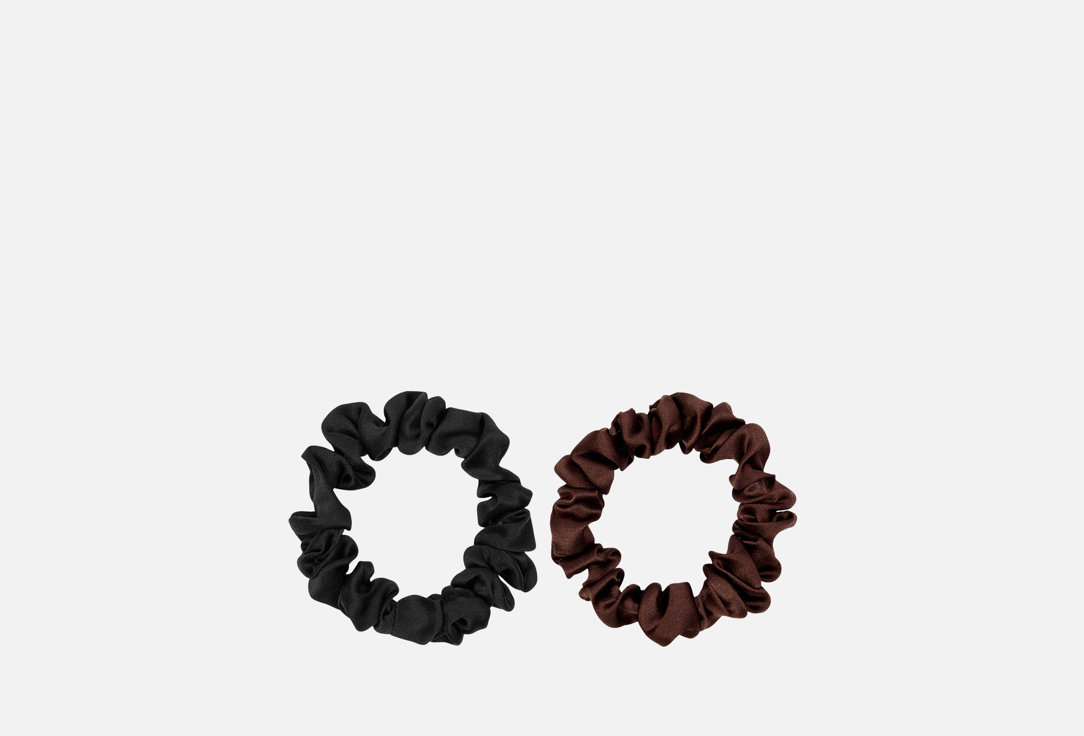 Изображение товара Набор шелковых резинок для волос k∙k чёрный, шоколад