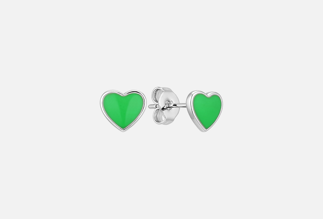 Изображение товара Серьги Komsi Brand Love mini silver-green