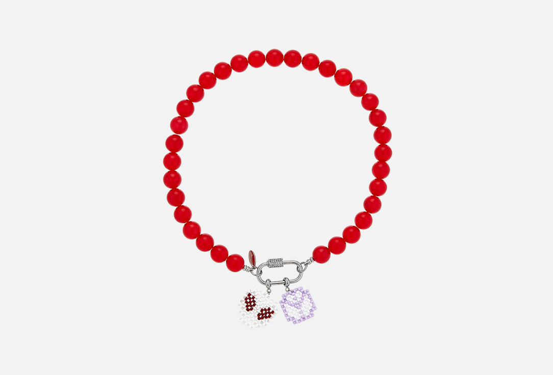 Изображение товара Элегантный чокер A wonderful world из натурального камня и стали 50 см