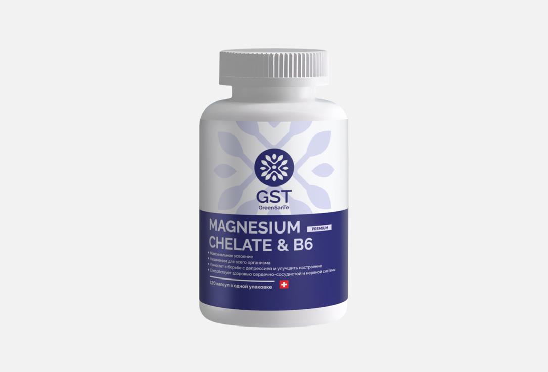 

БАД для поддержки нервной системы GST GREENSANTE, Магний и витамин b6 в капсулах 120 шт