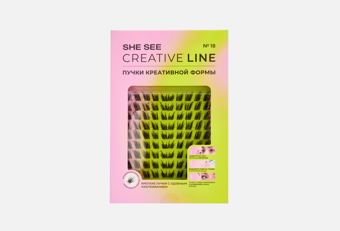 Изображение товара Накладные ресницы SHE SEE Penelopa с клеем для макияжа