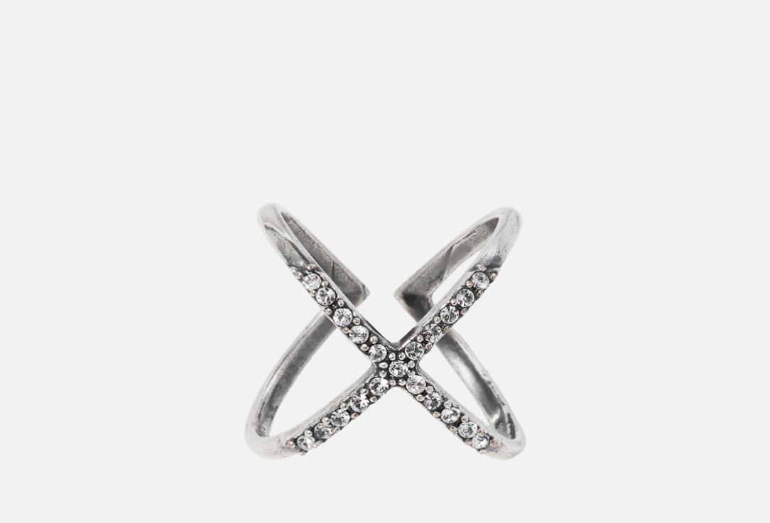 Изображение товара Кольцо Настроение женщины с белыми стразами из серебрения латунь размер 16-16,5