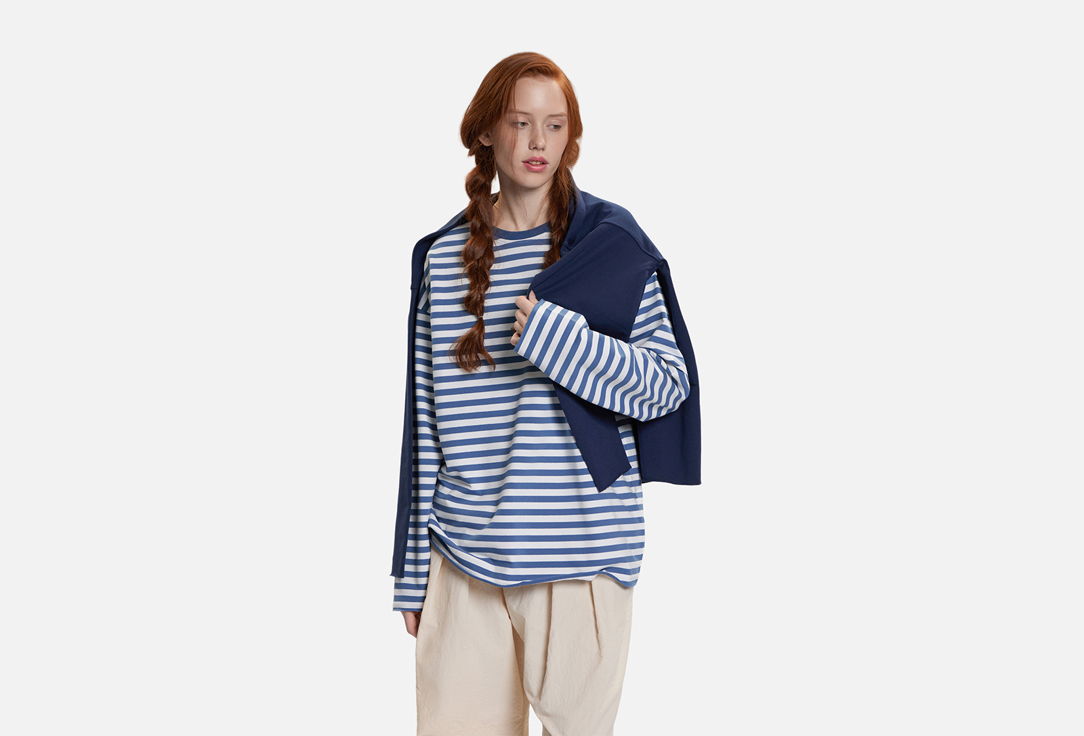 Изображение товара Лонгслив LE ART Индиго белый для женщин свободный крой комфортный стиль