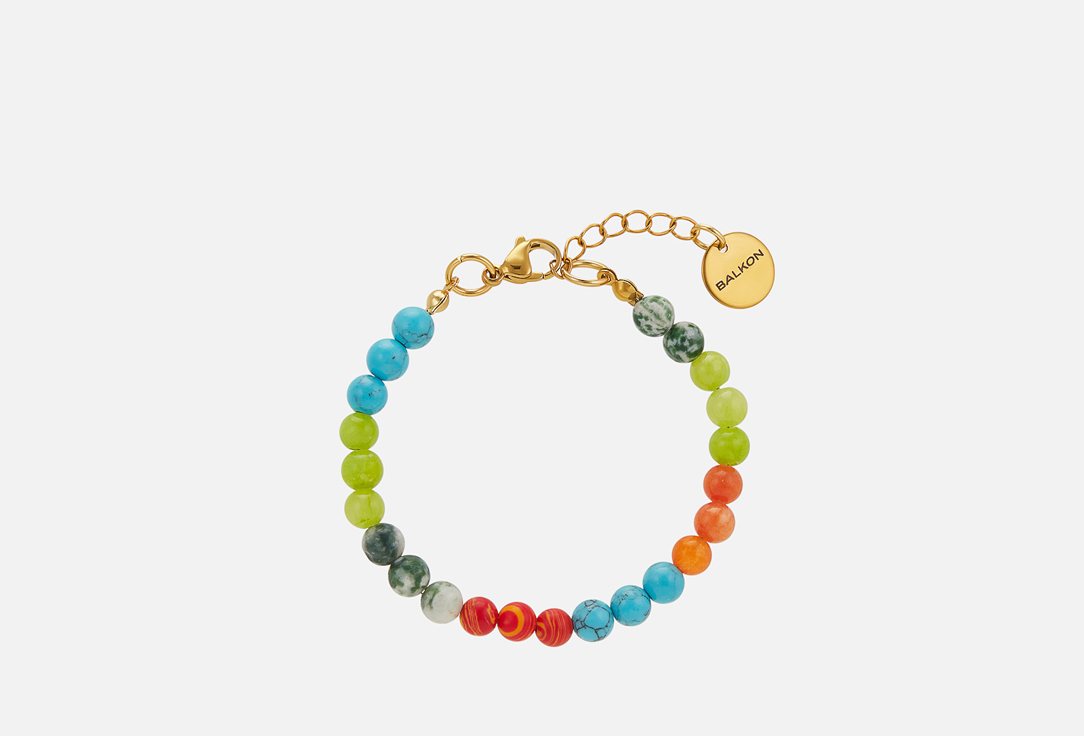 Изображение товара Браслет Sicilia из натуральных камней и нержавеющей стали, длина 17 см + удлинитель 3 см