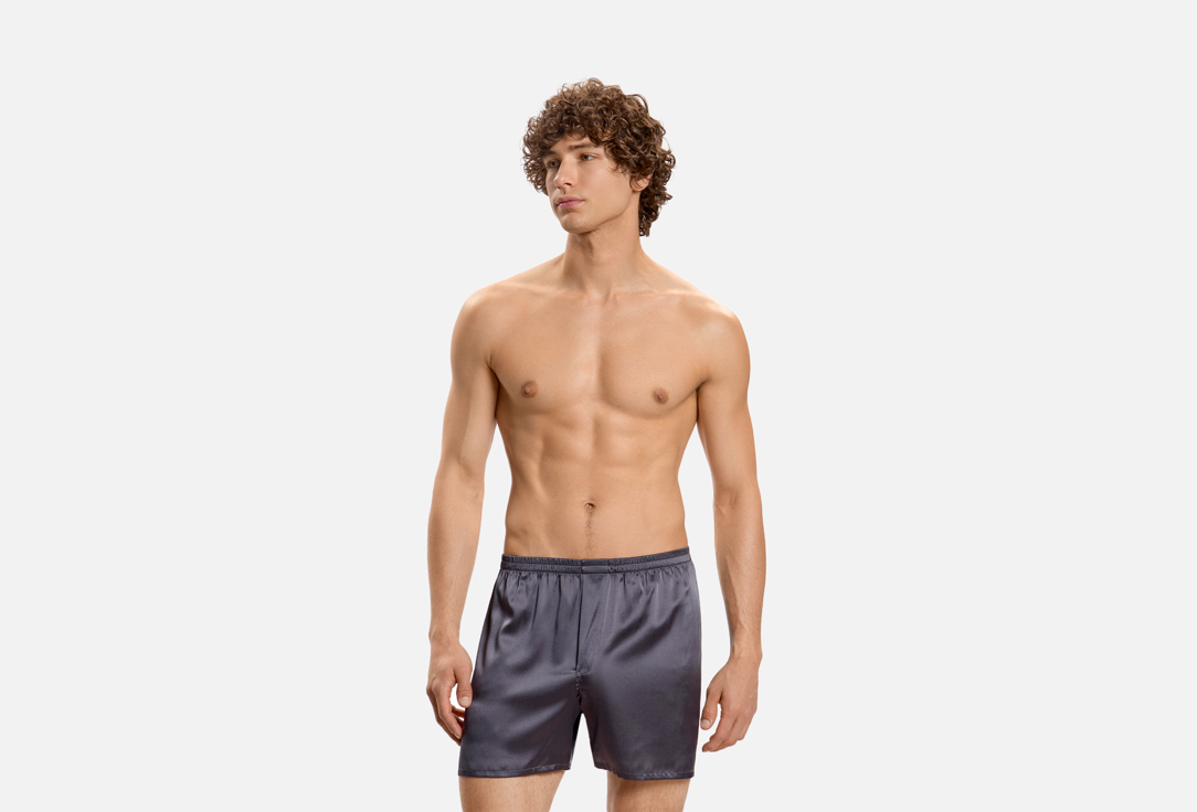 Изображение товара Шелковые мужские трусы-шорты k∙k тёмно-серого цвета натуральный шелк