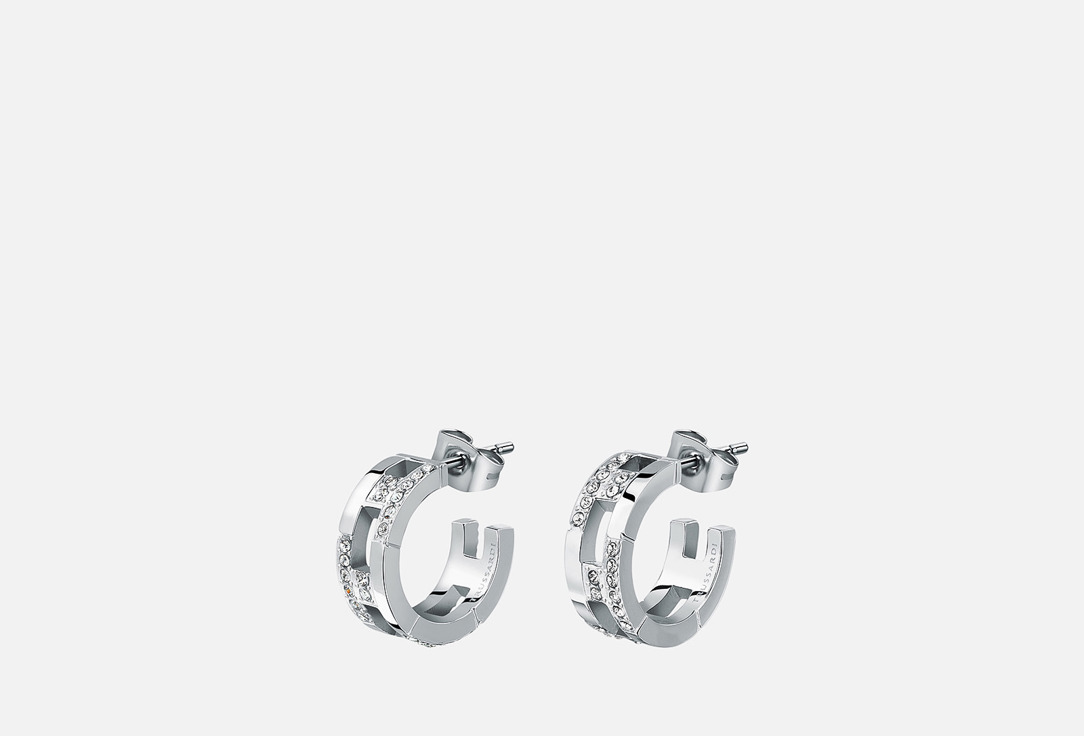 Изображение товара Серьги Trussardi T-Logo из нержавеющей стали с кристаллами стекла для женщин