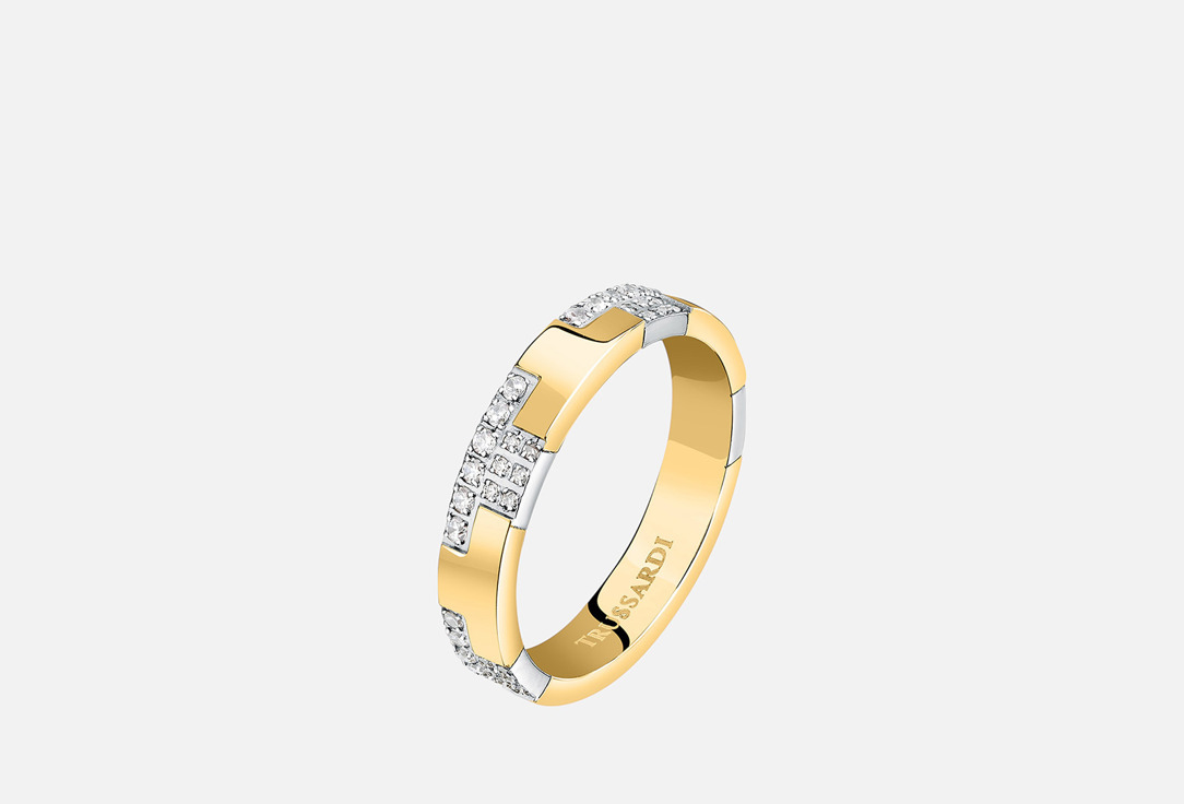 Изображение товара Стильное кольцо Trussardi T-Logo из нержавеющей стали с кристаллами 16,5 размер