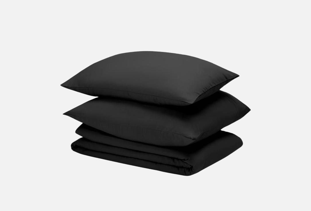 Изображение товара Комплект постельного белья Ситрейд сатин черный евро 160x200