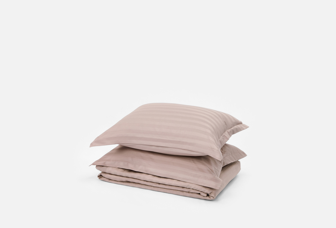 

Комплект постельного белья DOLCESOMNIUM, Серый, Страйп сатин, дымчатый, евро