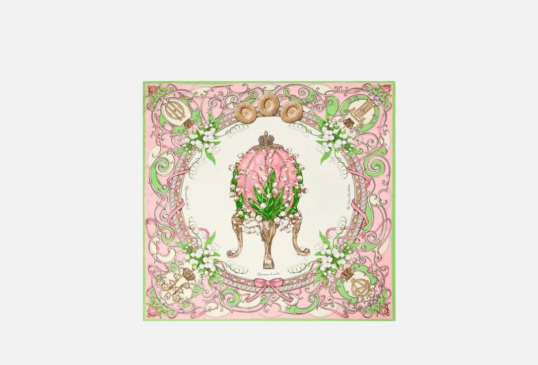 Изображение товара Платок русские в моде Ландыши из шелка и вискозы с дизайном Фаберже