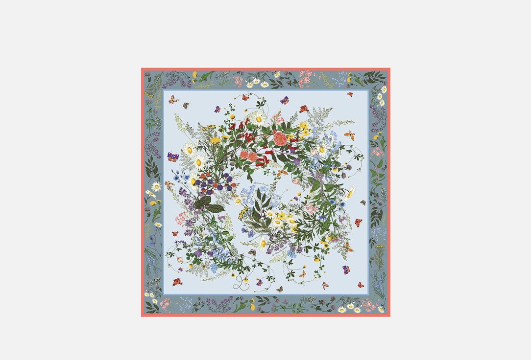 

Платок РУССКИЕ В МОДЕ, Голубой, Русский полевой букет