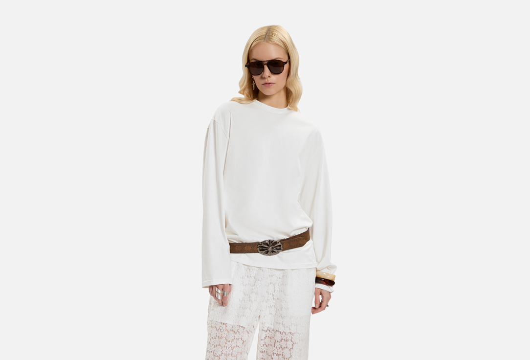 Изображение товара Лонгслив ALZA белый для женщин из хлопка и эластана