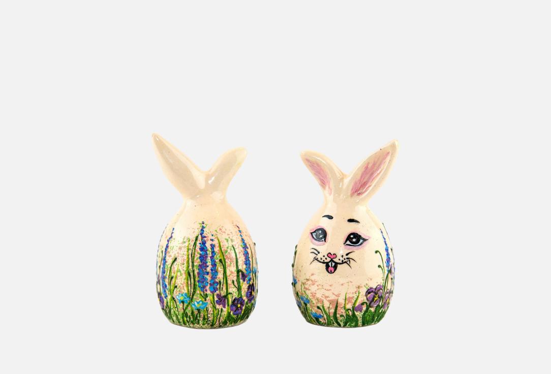 Изображение товара Украшение пасхальное Elpida Кролик яйцо, васильки