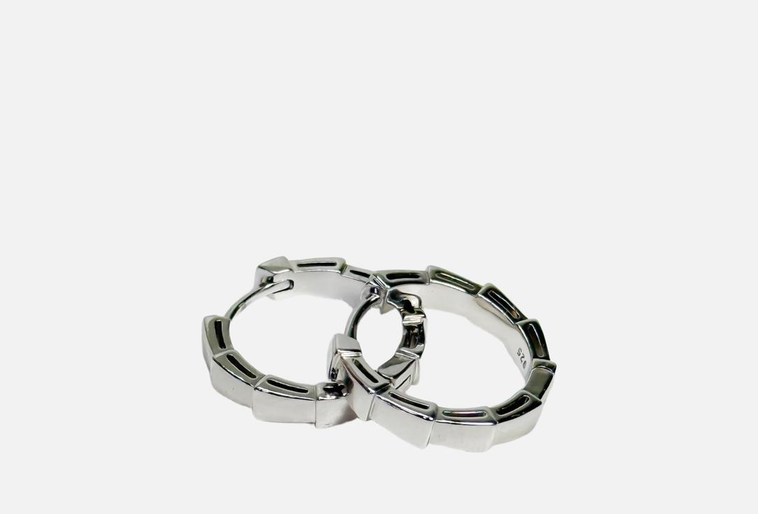 

Серьги PINS&JULS, Round Reptile SIlve 2 шт