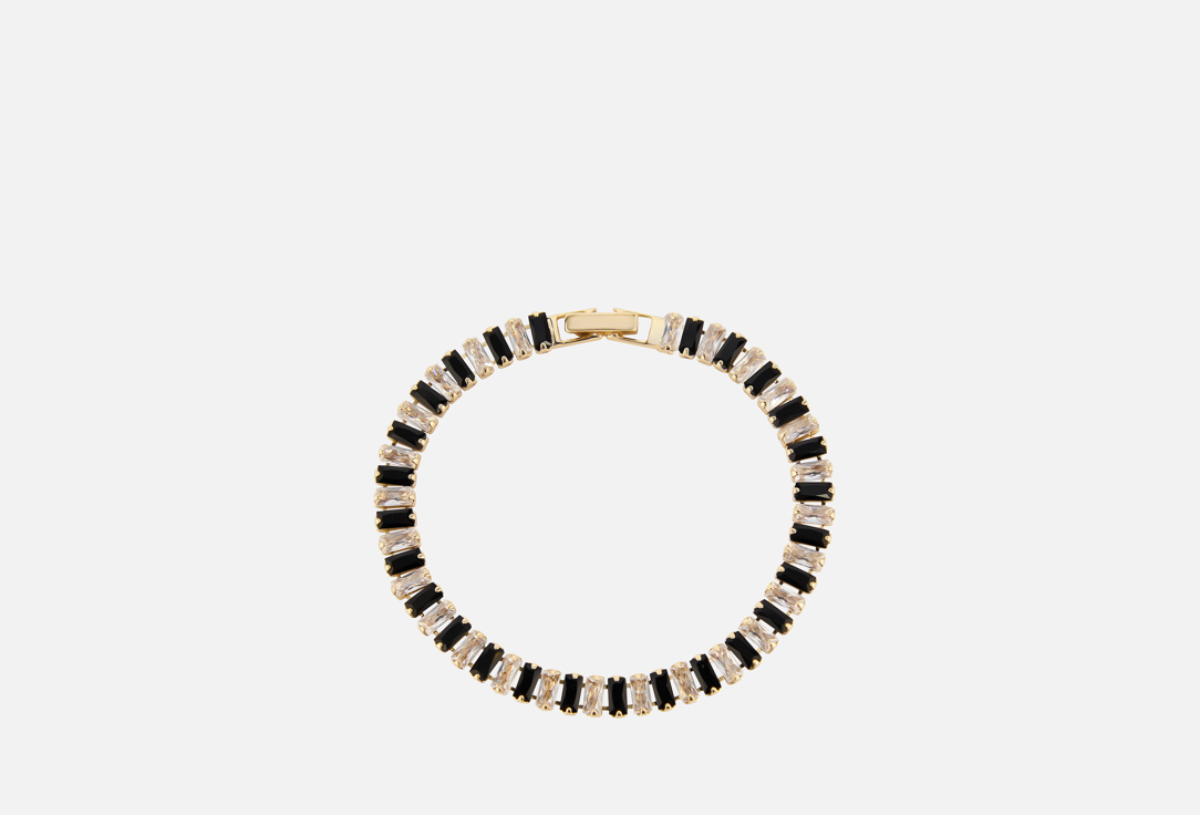 Изображение товара Браслет 19.stone черные кристаллы золото