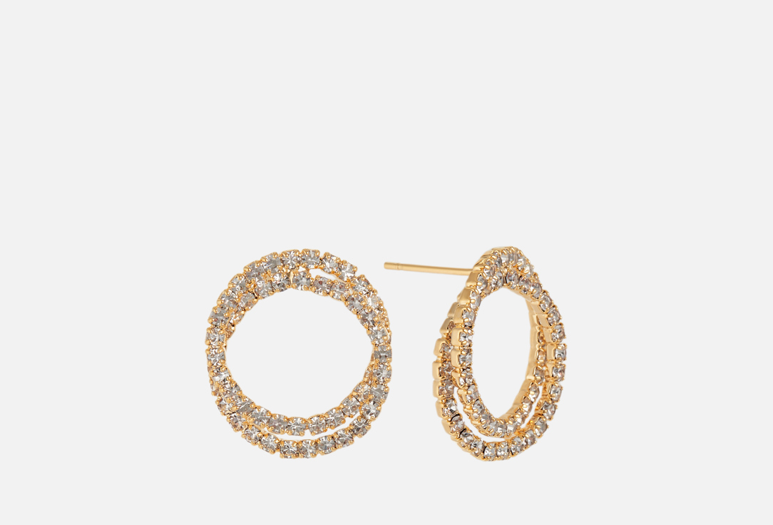 Изображение товара серьги-гвоздики LOVE с кристаллами