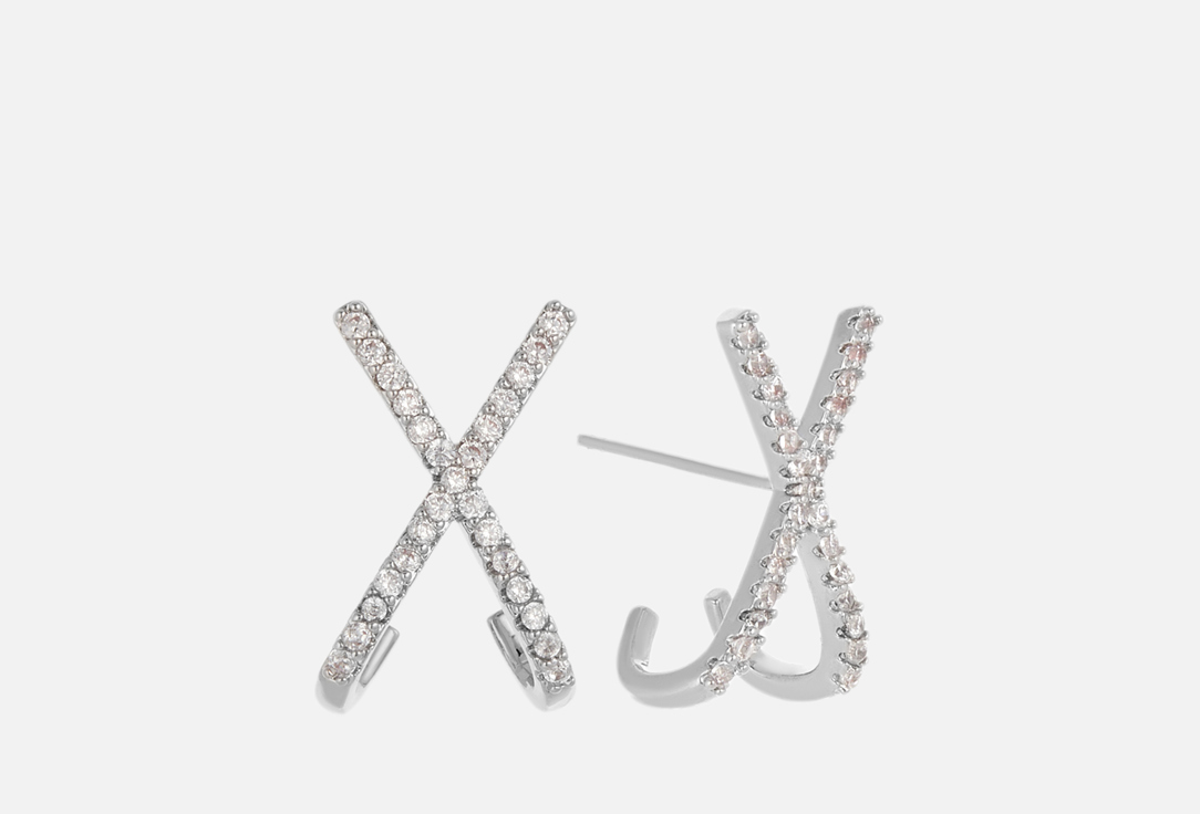 Изображение товара серьги LOVE серебрянные с кристаллами