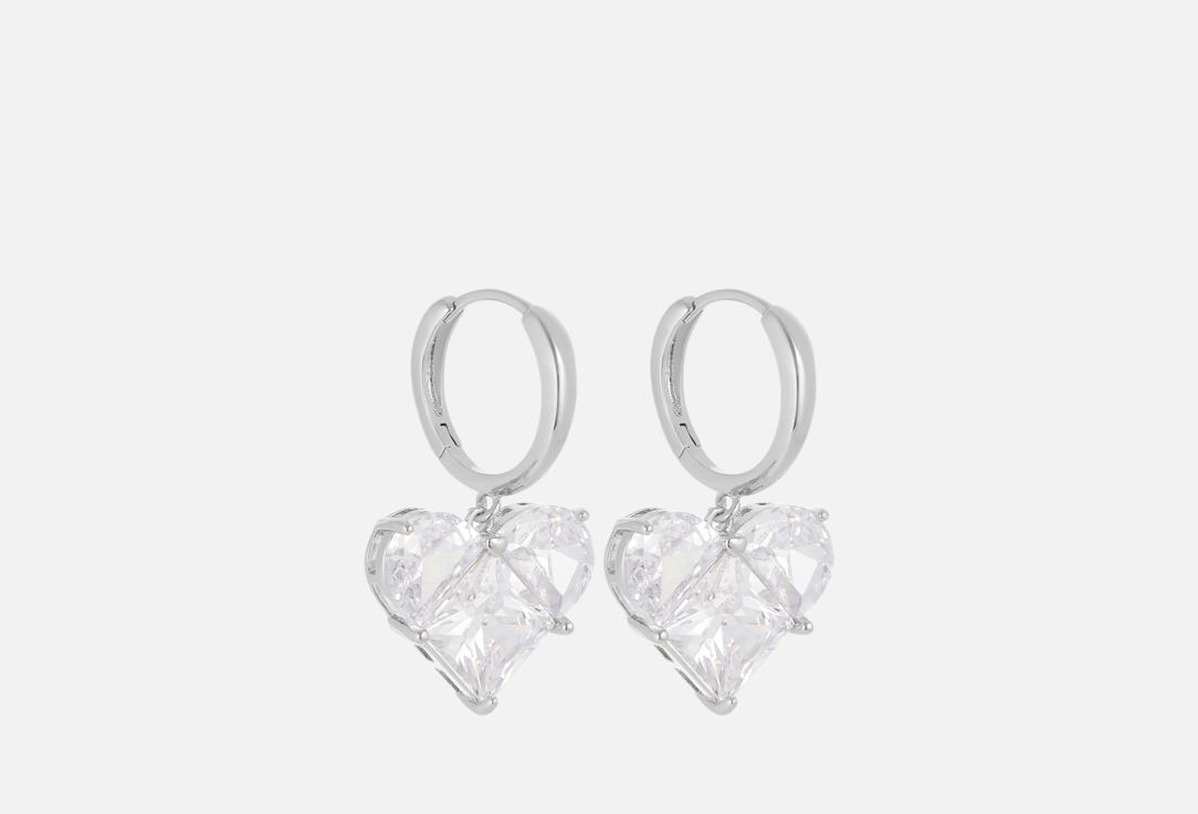 Изображение товара серьги LOVE серебрянные сердца