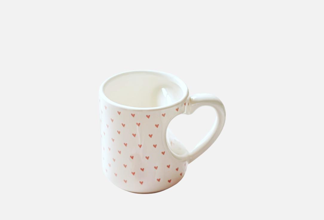 

Кружка керамическая ROOMI, Принт, Красные сердечки 9 см