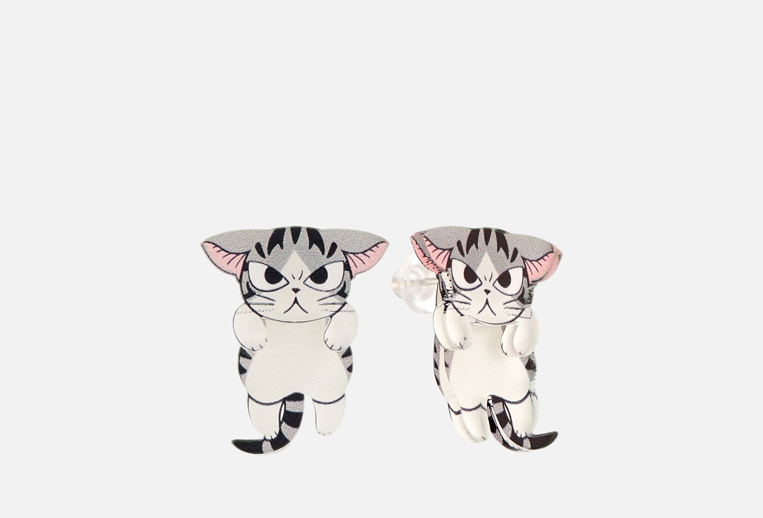 

Серьги MUF-MUF, Котики серые 2 шт
