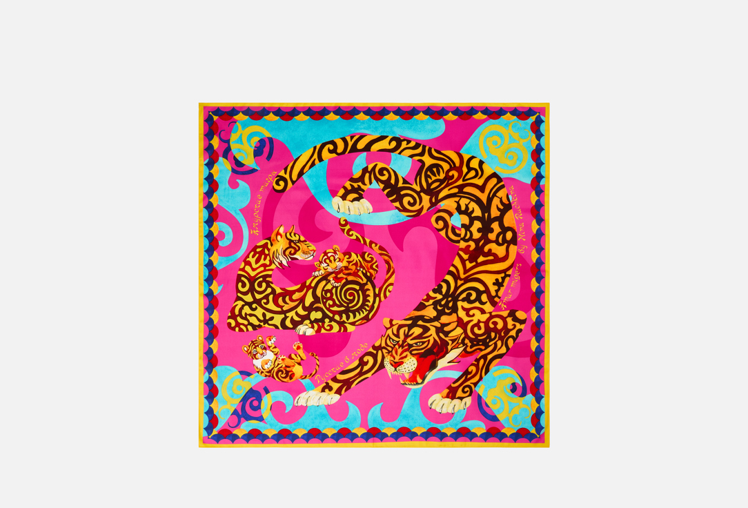 

Платок РУССКИЕ В МОДЕ, Розовый, Амурский тигр