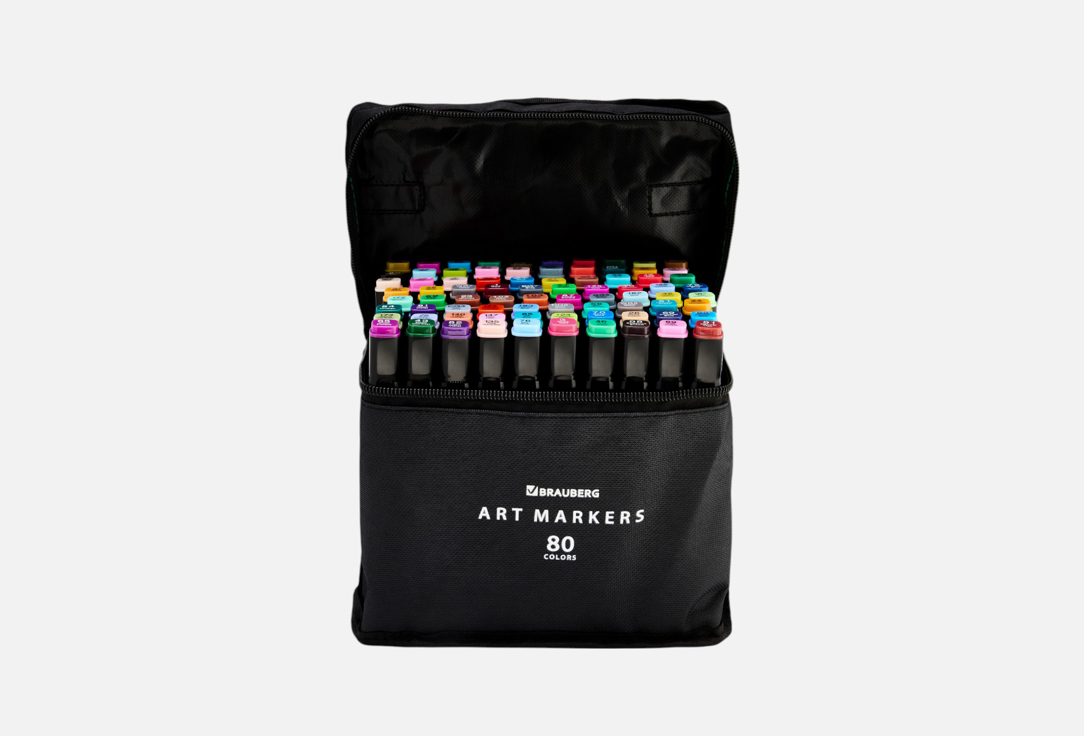 

Фломастеры и маркеры BRAUBERG, Двусторонние 80 шт