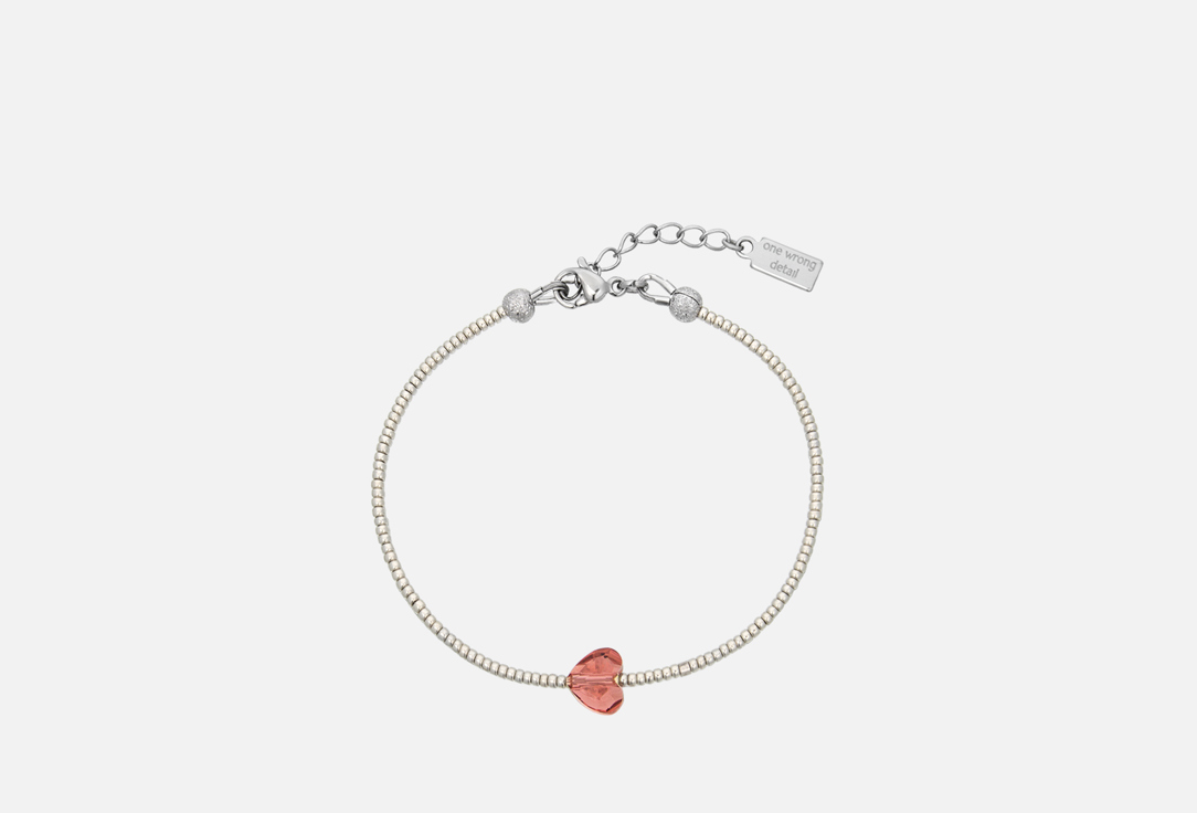 Изображение товара Женский браслет из японского бисера с сердечком и неправильной деталю