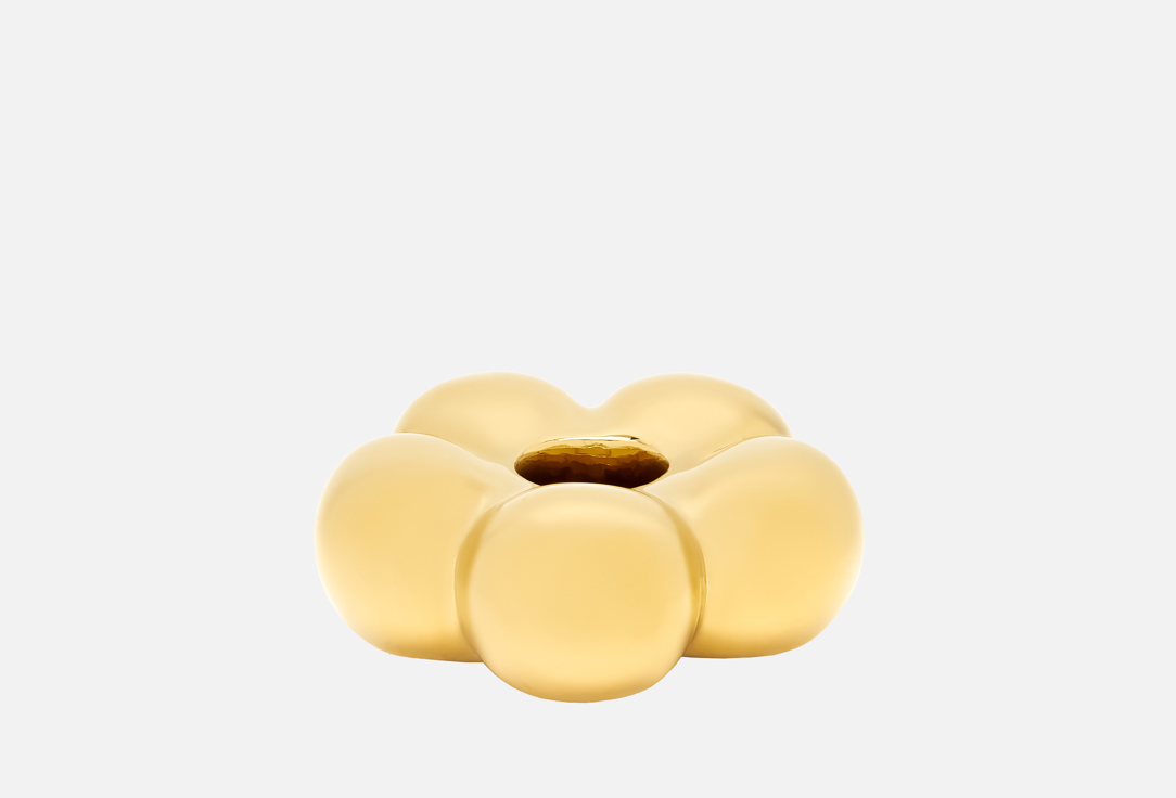 Изображение товара Подсвечник для свечей BYGY by Golubovskaya Yakanina золотой цветок, 3,3х8,7 см