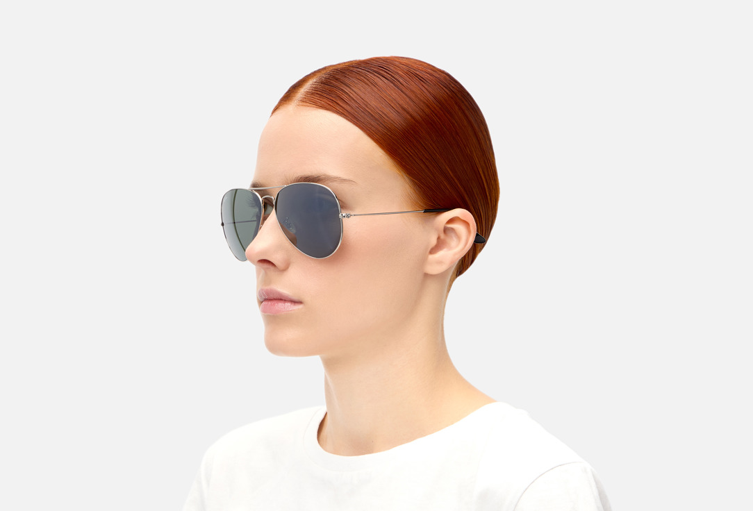 

Солнцезащитные очки RAY-BAN, Серебряный, Aviator RB3025-003/40/62-14