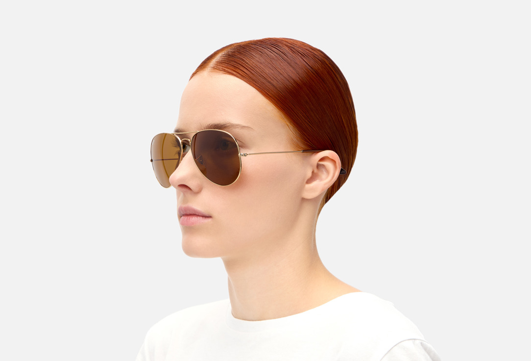 

Солнцезащитные очки RAY-BAN, Золотой, С коричневыми линзами RB3025-001/33/62-14