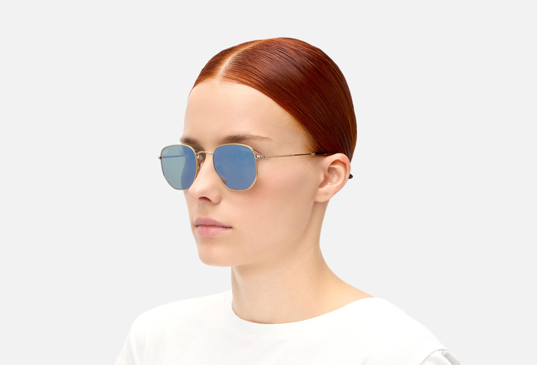 

Солнцезащитные очки RAY-BAN, Золотой, С голубыми линзами RB3548N-001/30/51-21